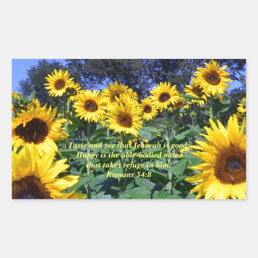 Jehovah, God, is goede Romeinen 34:8 Rechthoekige Sticker (Voorkant)