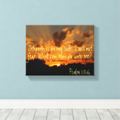 Jehovah is aan mijn kant zonsondergang Psalm bijbe Canvas Afdruk (Insitu (Houten vloer))