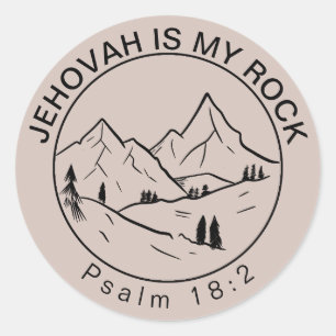 Jehovah is mijn rots   JW Ronde Sticker