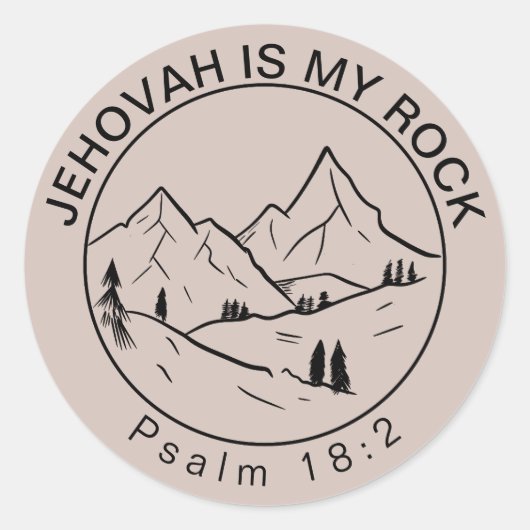 Jehovah is mijn rots | JW Ronde Sticker (Voorkant)