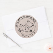 Jehovah is mijn rots | JW Ronde Sticker (Envelop)