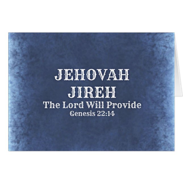 Jehovah Jireh (Voorkant Horizontaal)