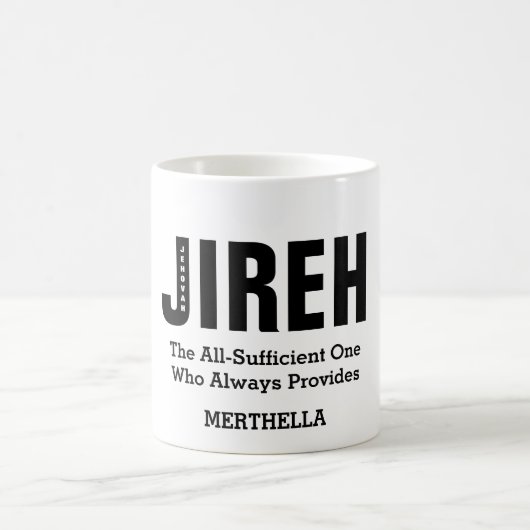 JEHOVAH JIREH Gepersonaliseerd Christelijk Koffiemok (Center)