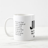 JEHOVAH JIREH Gepersonaliseerd Christelijk Koffiemok (Links)
