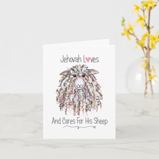 "Jehovah Loves His Sheep" Kaart (Gele Bloem)