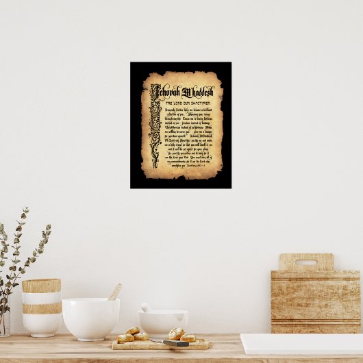 Jehovah M'Kaddesh, Lord Sanctifier: Namen van God Poster (Keuken)
