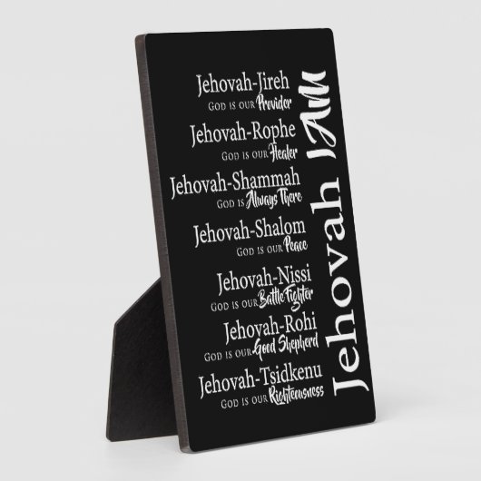 Jehovah namen fotoplaat (Zijkant)