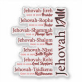 Jehovah namen  sticker (Voorkant)