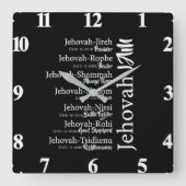 Jehovah namen vierkante klok (Voorkant)