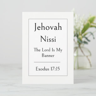 Jehovah Nissi, Naam Van God, Bemoedigende Schrift Kaart