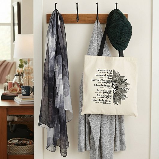 Jehovah noemt zonnebloem tote bag