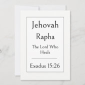 Jehovah Rapha, Naam van God, Bemoedigende Bijbel Kaart (Voorkant)