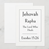 Jehovah Rapha, Naam van God, Bemoedigende Bijbel Kaart (Voorkant / Achterkant)