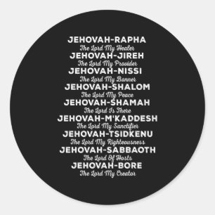 Jehovah-Rapha Namen van God Christelijk Ronde Sticker