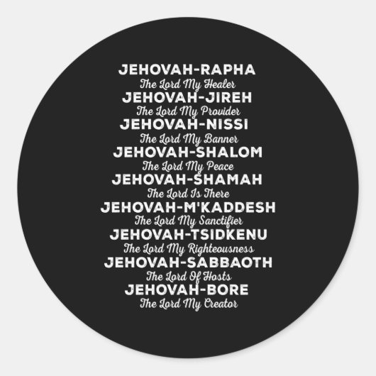Jehovah-Rapha Namen van God Christelijk Ronde Sticker (Voorkant)