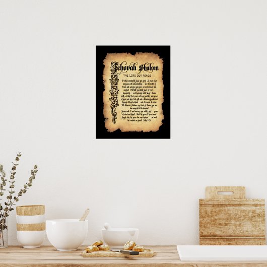 Jehovah Shalom, Heer onze Vrede: Namen van God Poster (Keuken)
