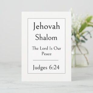 Jehovah Shalom, Naam van God, Bemoedigende Schrift Kaart