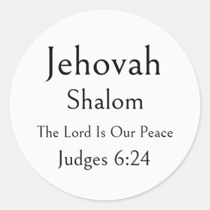 Jehovah Shalom, Naam van God, Bemoedigende Schrift Ronde Sticker