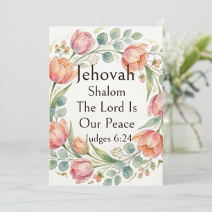 Jehovah Shalom, Pastel Tulpen Eucalyptus Whimsical Kaart