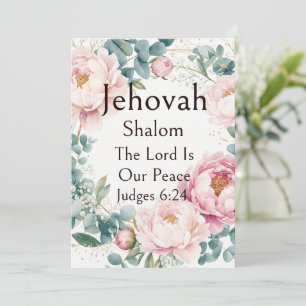 Jehovah Shalom, Roze Pioenrozen Eucalyptus Krans K Kaart
