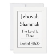 Jehovah Shammah, Naam van God, Bemoedigende Bijbel