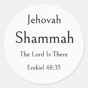 Jehovah Shammah, Naam van God, Bemoedigende Bijbel Ronde Sticker