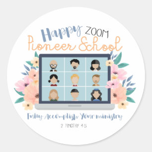 Jehovah Witness Happy Zoom Pioneer School 2022 Ronde Sticker