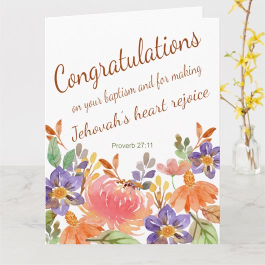 Jehovah Witness JW Baptism Gifts Wenskaart Kaart (Gele Bloem)