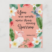 Jehovah Witness JW Stimulering Matthew 10:31 Briefkaart (Voorkant)