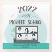Jehovah Witness Zoom Pioneer School 2022 Glazen Onderzetter (Voorkant)