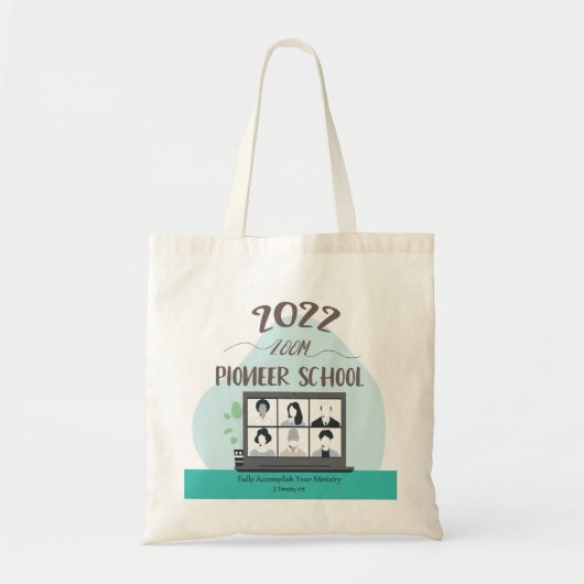 Jehovah Witness Zoom Pioneer School 2022 Square Tote Bag (Voorkant)