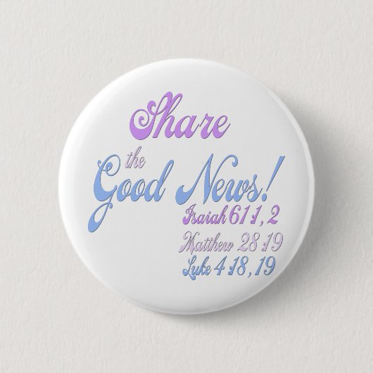Jehovah's getuige Good News Ronde Button 5,7 Cm (Voorkant)