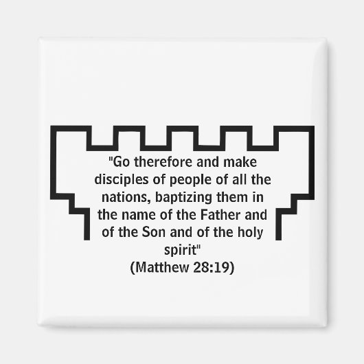 Jehovah's Getuige Wachttoren Mattheüs 28:19 Magnee Magneet (Voorkant)