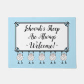 "Jehovah's Sheep Are Always Welcome" Doormat Deurmat (Voorkant)