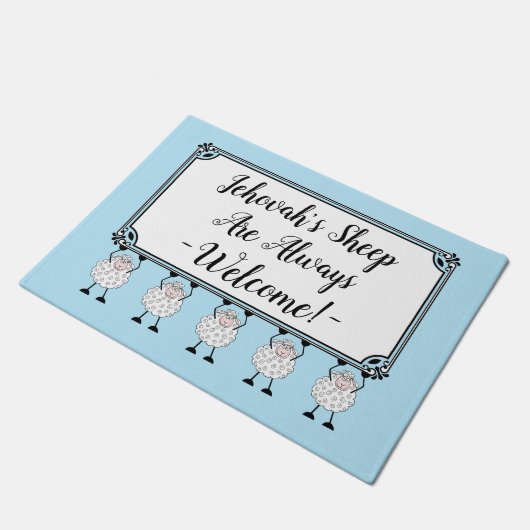 "Jehovah's Sheep Are Always Welcome" Doormat Deurmat (Schuin)
