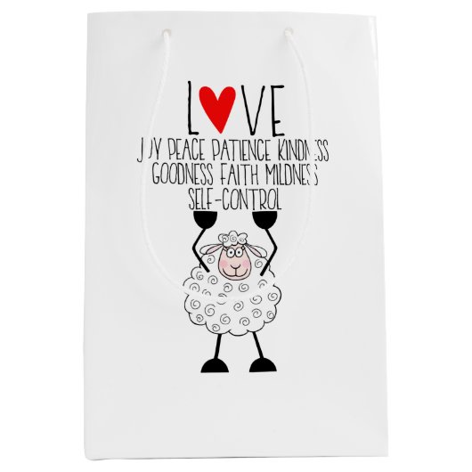 "Jehovah's Sheep ...Fruitages of Spirit" Middelgro Medium Cadeauzakje (Voorkant)