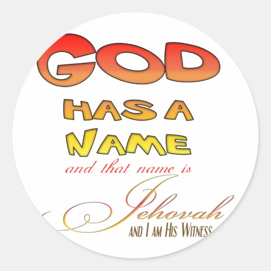 Jehovah's Witness Shirt Ronde Sticker (Voorkant)