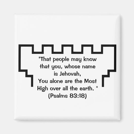 Jehova's getuige Wachttoren Psalmen 83:18 Magneet (Voorkant)