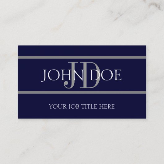 JeJobTitle Stripes Navy Visitekaartje (Voorkant)