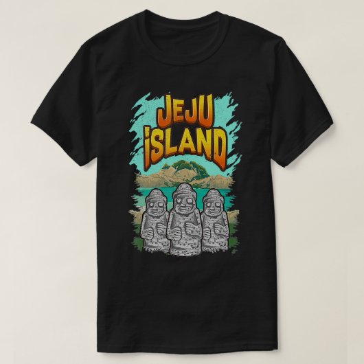 Jeju eiland Zuid-Korea Dol Hareubang beelden Vint T-shirt (Design voorkant)