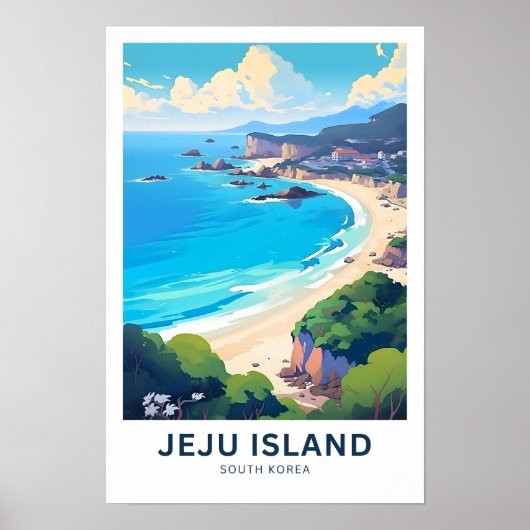 Jeju Island Zuid-Korea Reisprint Poster (Voorkant)