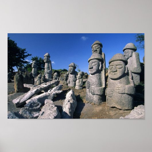 Jeju Stone Grandfather Statues Harubang Poster (Voorkant)
