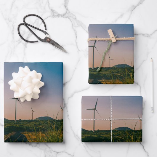 Jeju Windmolen Landschap Inpakpapier Vel (Voorkant)