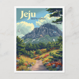 Jeju Zuid-Korea  kunst reisillustratie Briefkaart