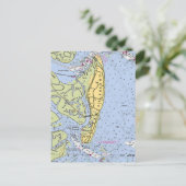 Jekyll-eiland Georgia Vintage kaart (Staand voorkant)