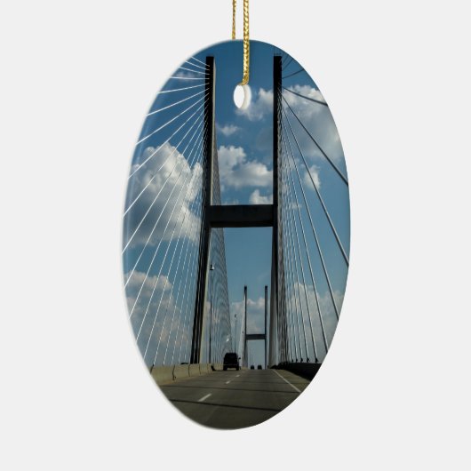 Jekyll Island Cable Bridge Keramisch Ornament (Rechts)
