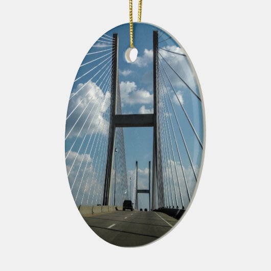 Jekyll Island Cable Bridge Keramisch Ornament (Links)