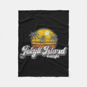 Jekyll Island Ga 70's Retro Vissen Boottocht Stran Fleece Deken