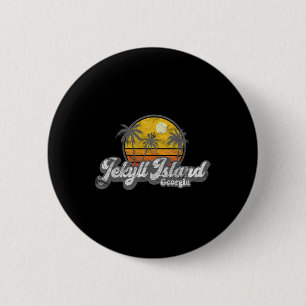 Jekyll Island Ga 70's Retro Vissen Bootvaren Stran Ronde Button 5,7 Cm