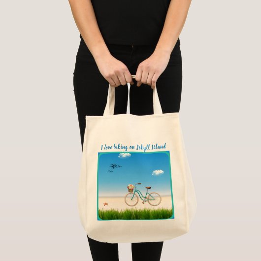 Jekyll Island GA Beach Biking Tote Bag (Voorkant (product))